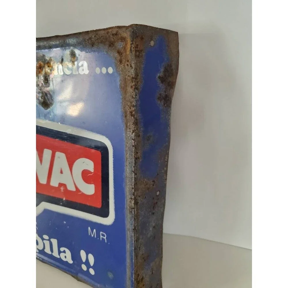 Vintage Rayovac Batteries Mexico Spanish Tin Sign 15x11